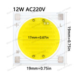 AC220V 12W 15W 20W New Ceramics COB LED Bulbs Chip 30W 50W Lamp Smart IC Good Quality Chip For Outdoor FloodLight DIY Warm White