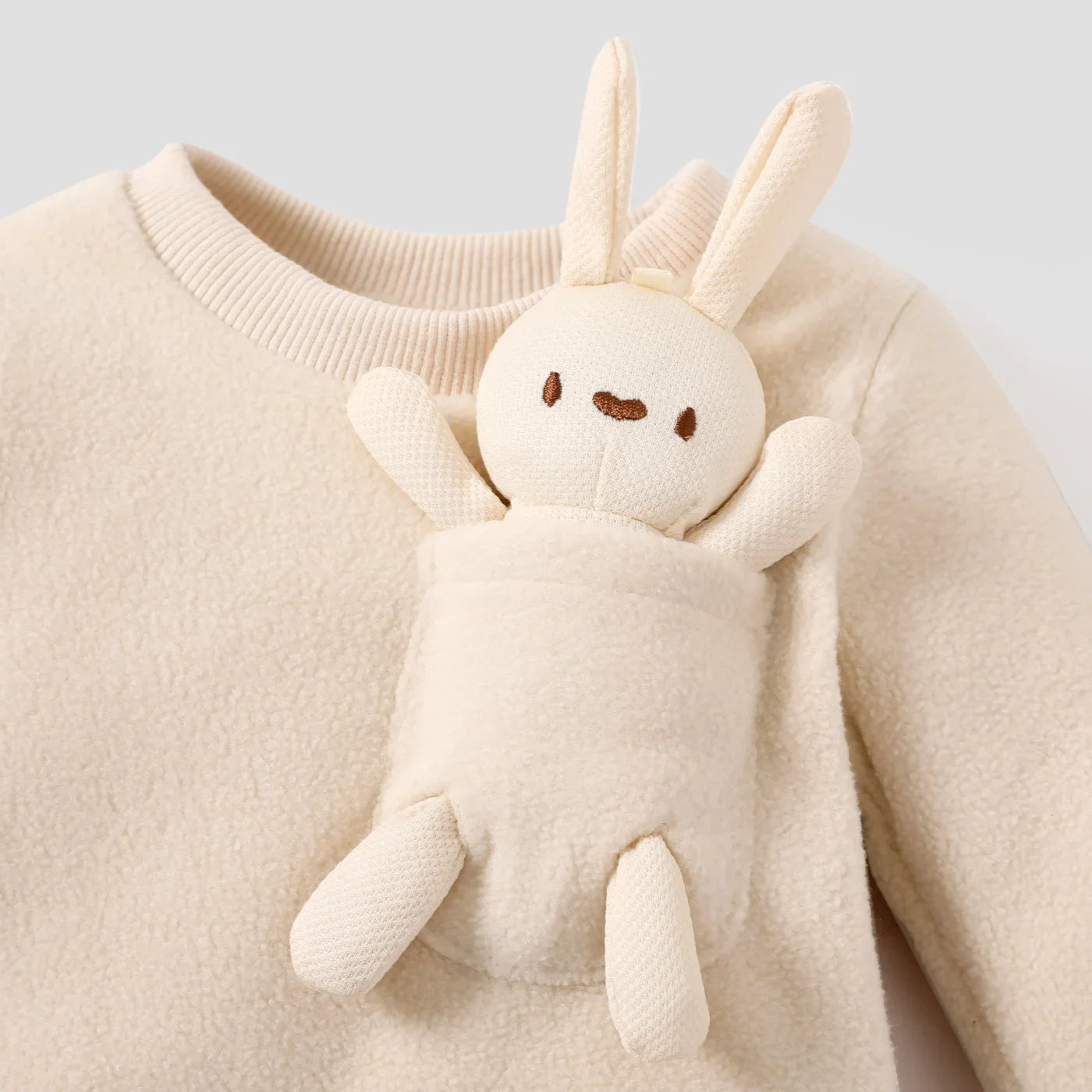 PatPat Baby Girl/Boy Hyper-Tactile 3D Rabbit Pattern Long Sleeve Jumpsuit Soft and Comfortable  Perfect for Outings