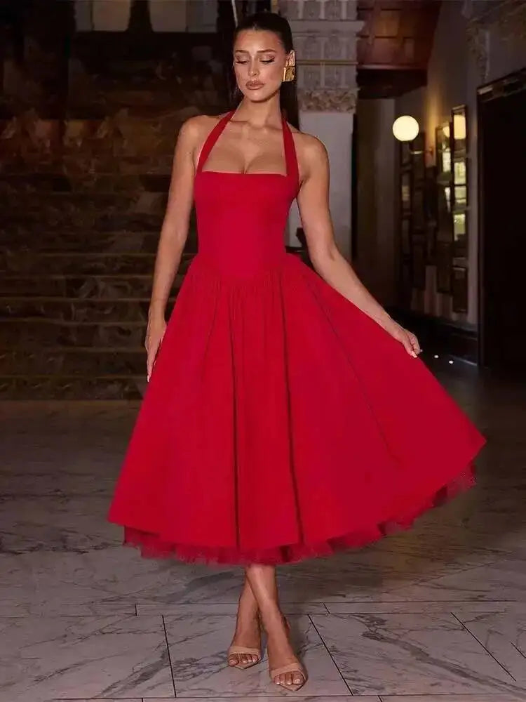 Townlike Bow Backless Sexy Party Dress Women Mini 2025 Spring Summer Dress Waist Wrap A-line Ball Gown Dresses