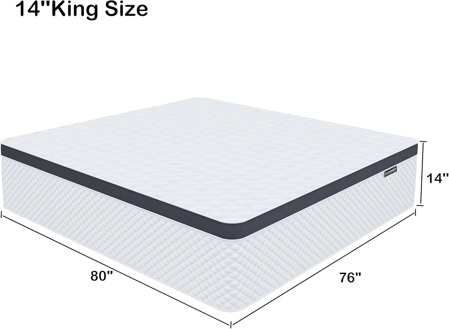 King Mattress,14 Inch King Size Mattress in a Box,Gel Memory Foam and Innerspring Hybrid Mattress with Individual Pocket Spring