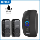 KERUI Wireless Doorbell Waterproof OutDoor Smart Home Door Bell Welcome Melodies Chimes LED Flash Security Adjustable Volume