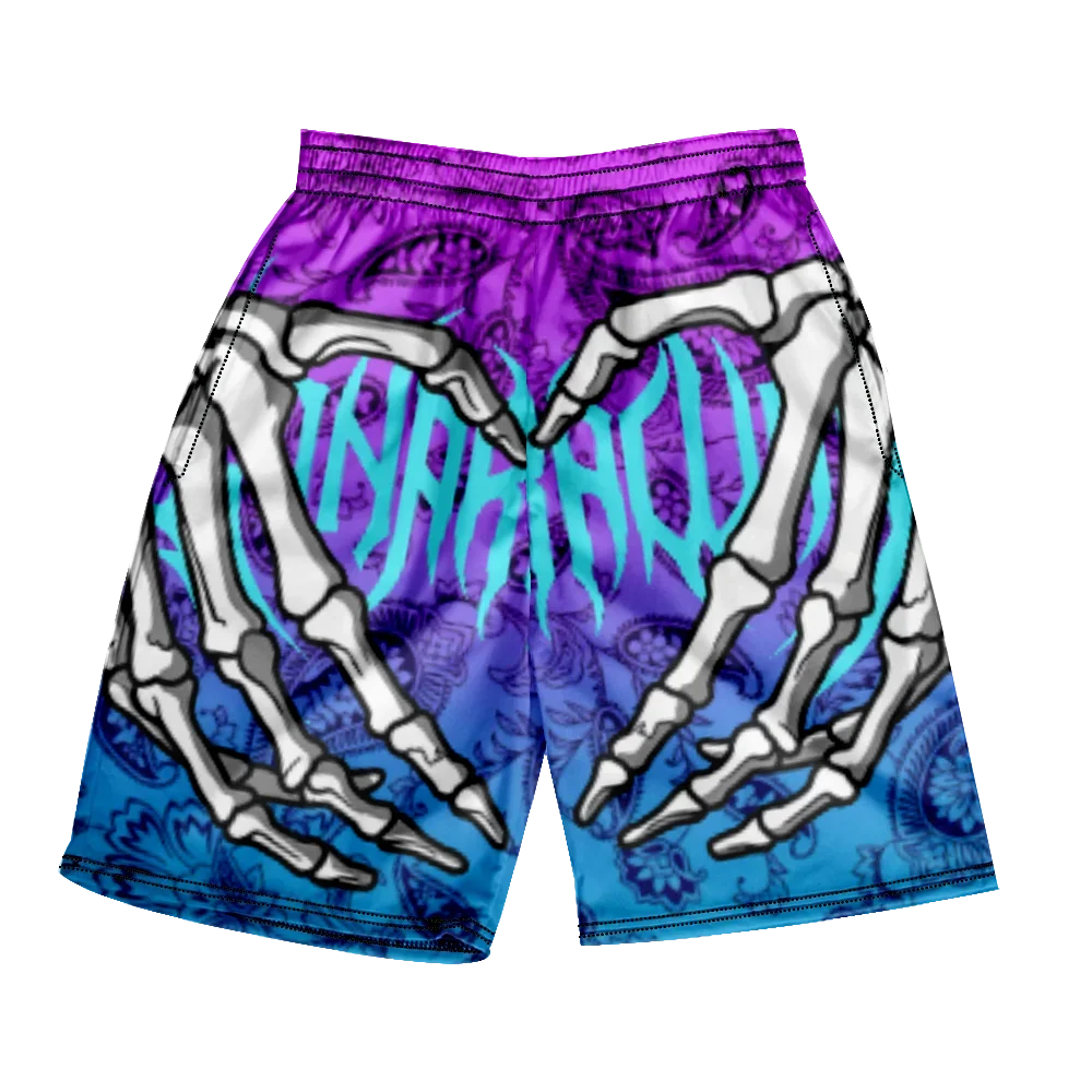 2024 Summer Classic Skull Beach Short Pants New Fashion Skeleton Hand Print Men Women Gym Shorts Quick Drying Trunks Ice Shorts