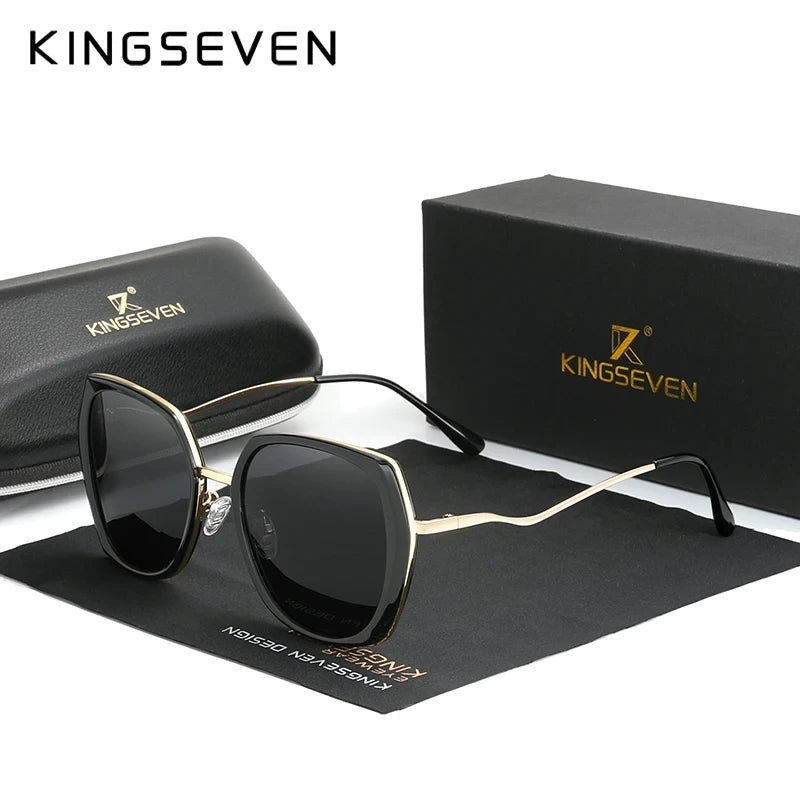 KINGSEVEN Women's Glasses Luxury Sunglasses Gradient Polarized UV400 Lens Butterfly Fashion Design Driving Eyewear Accessories