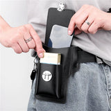 men's Mini Waist Pack Multifunctional PU Leather Key Bag With Belt Male Waist Bags Cell Phone Loop Holster Phone Pouch Wallet