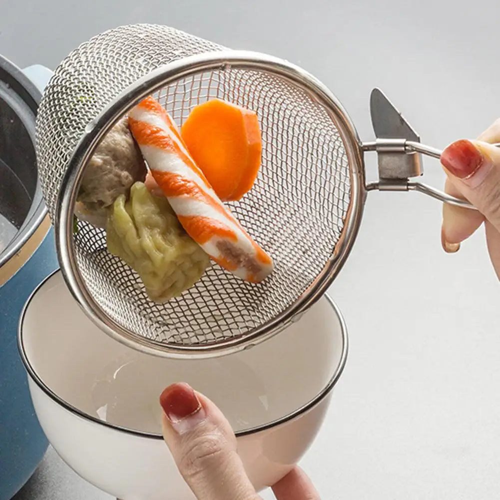 Stainless Steel Mesh Net Strainer Bucket Colander Hot Colander Pot Steam Rinse Boil Tools Cook Vegetables To Strain Food Pa X4V1