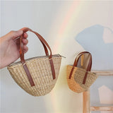 Kids Straw Purse Cute Crossbody Bags for Girls Coin Pouch Kawaii Toddler Rattan Beach Tote Clutch Bag