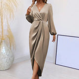 2023 Autumn Banquet Women's Dress Lace V-Neck Elegant Elegant Women's Fashion Holiday Style Women's Long Dress White Dress