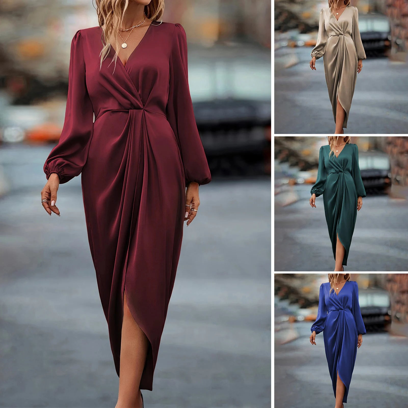 2023 Autumn Banquet Women's Dress Lace V-Neck Elegant Elegant Women's Fashion Holiday Style Women's Long Dress White Dress