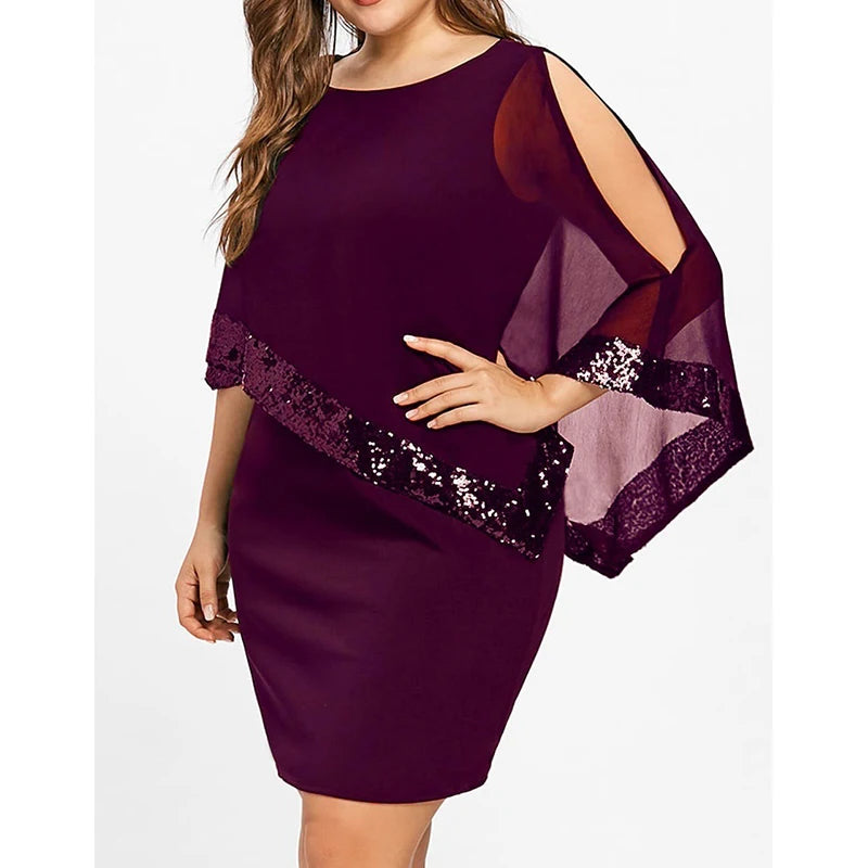 Autumn Winter Plus Size Sexy Irregular Design Bag Hip Dress Women Off-shoulder Sequin Fashion Oversized Chic Vestidos De Fiesta