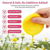 Turmeric Kojic Acid Cleansing Pads Facial Exfoliating Pads Sponges For Deep Cleansing Acne Scars Pores Daily Cleaning Skin Care