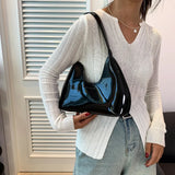 Fashion Shoulder Bag Women's Patent Leather Tote Versatile  Satchel Hobo Bag Girl Brand Designer Zipper Small Handbags