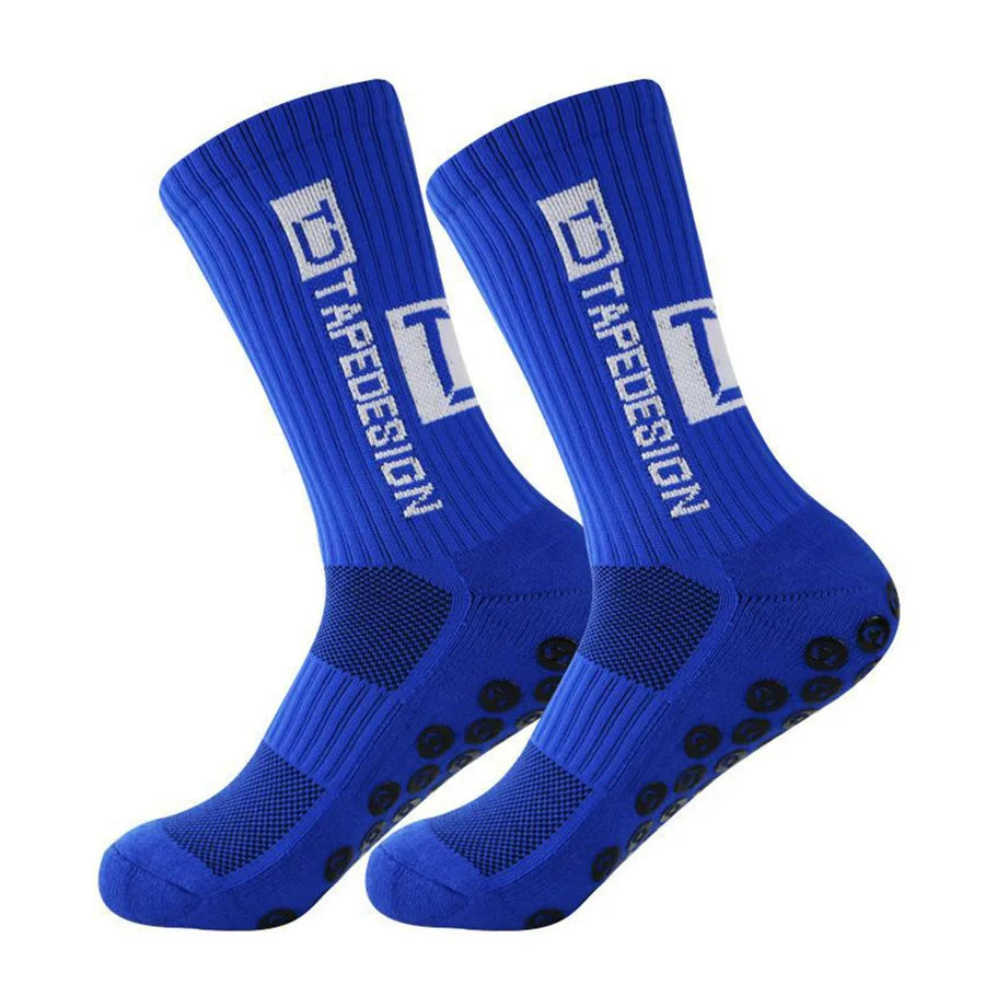 5 Pairs Tap Design Men Non-slip Soccer Socks Anti-Slip Football Sock High Quality Outdoor Sports Grip Running Cycling Breathable