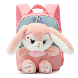 Plush  Rabbit Backpack for Boys Girls Kids Children SchoolBag Cute Bow Tie Cartoon School Bags Kindergarten Preschool Baby Bag