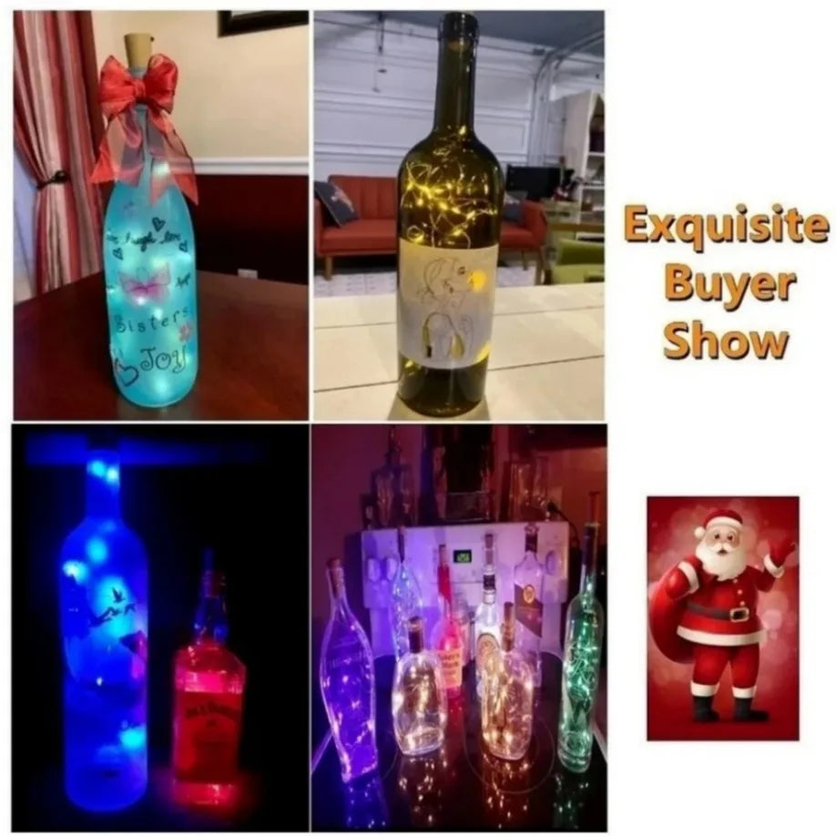 LED Wine Bottle Cork Copper Wire String Lights Fairy Garlands Christmas Tree Light Outdoor Navidad DIY Wedding Garden Decor