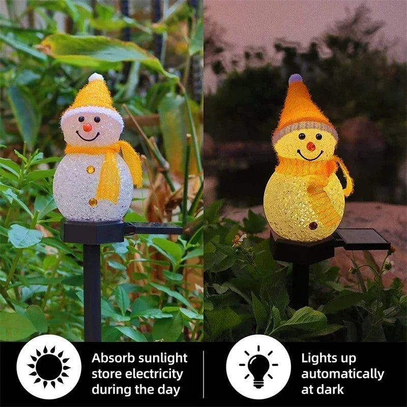 2024 New LED Solar Power Snowman Lamp Solar Lights Garden Decoration Solar Outdoor Light for Christmas Lawn Yard Pathway Decor