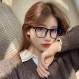 Men Women Transparent Finished Myopia Glasses Retro Oval Frame Blue Light Blocking Eyeglasses Nearsighted Glasses Minus 0To -6.0