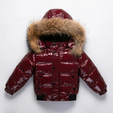 RAISE 2024 Winter 1-8 Years Kid Boy Parka Baby Girl Down Jacket Waterproof Shiny Real Fur Thicken Warm Boy Outerwear Coat Outfit