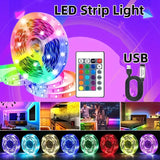 10M USB 2835 LED Strip Light RGB Remote Control Lights Flexible Lamp Tape Ribbon TV Desktop Screen Back Light Diode Tape