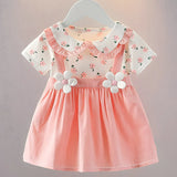 Summer Girls Baby Dresses Short Sleeve Floral Princess Dress Kids Children Outfit 0-3 Years Old
