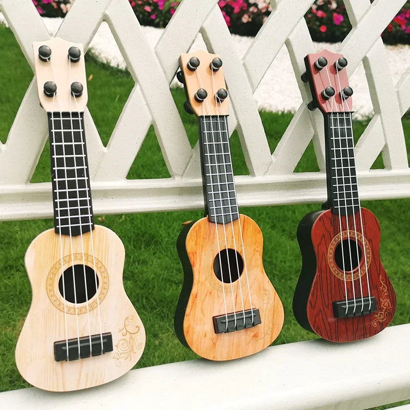 Mini Guitar 4 Strings Classical Ukulele Guitar Toy Musical Instruments for Kids Children Beginners Early Education Small Guitar