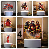 Firemen Creative Led Table Lamp Acrylic Night Lights Gift 3D Led Night Light Color Changing