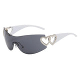 New Fashion Rimless Y2K One Piece Sunglasses Women Trendy UV Protection Sun Glasses Punk Goggles UV400