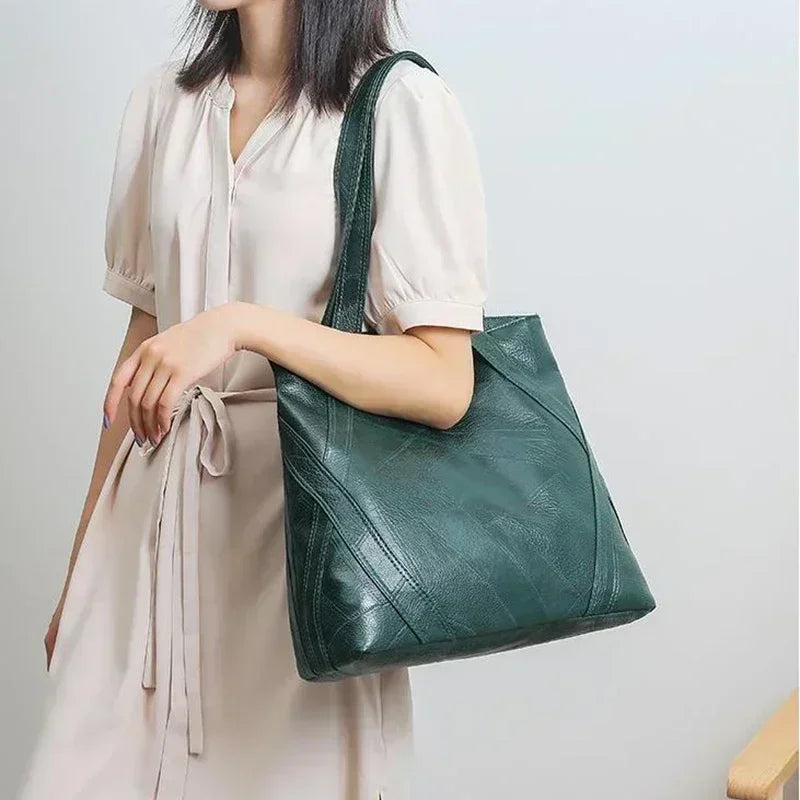 PU Zipper High Quality Women's Shoulder Bag 2024 Soft Faced  Large Capacity Fashionable Commuting Women's Shoulder Bag