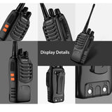 ESYNiC 2Pcs Portable Adult Walkie Talkies Rechargeable UHF 400-470MHZ 16CH Two Way Radio With Original Earpieces For Daily Use