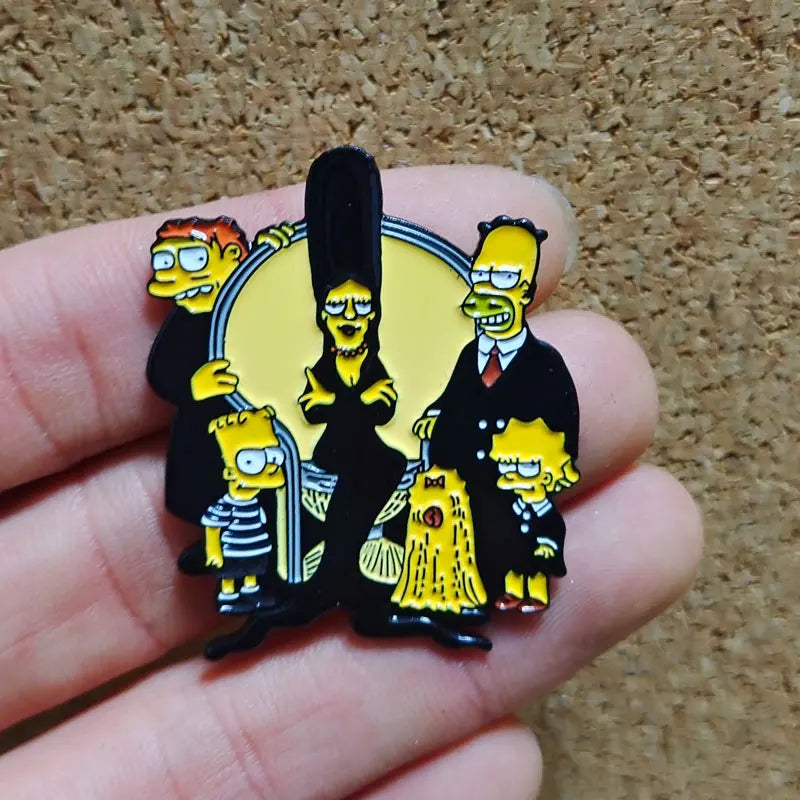 The Simpsons Movie Enamel Pin Simpsons Homer Cartoon Brooch Lapel Pins for Backpacks Brooches Fashion Jewelry Accessories Gifts