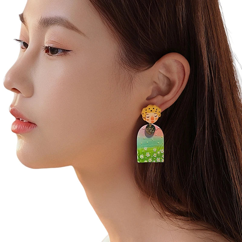 Top Sale Fashion Colourful Dangle Earrings for Women Accessories Stud Earring Y2K Pendientes New In Resin Earings