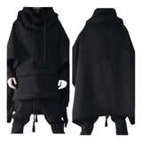 Medium and Long Bat Sleeve Cape Hoodie Jacket Men's Autumn Wool Jacket Fashion Men's Personality Shawl Men's Wool Jacket Top