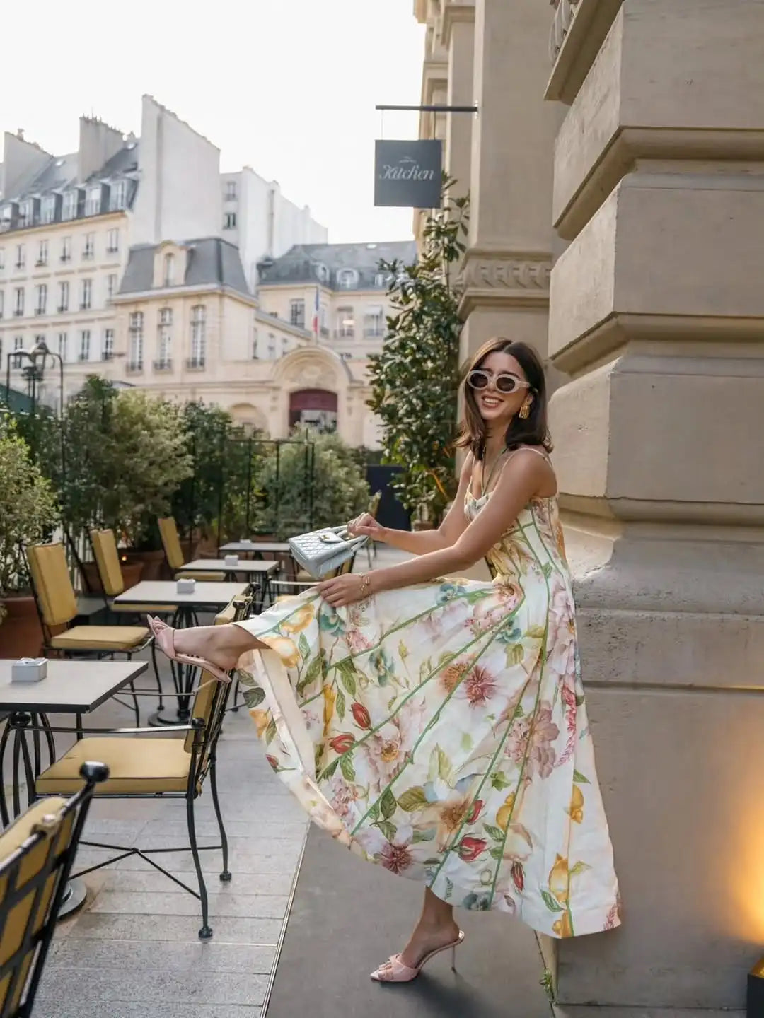 Chic Printed Sleeveless Halter Women's Vestidos Elegant Waist-cinching A-line Maxi Dresses 2026 Summer Lady Vacation Streetwear