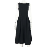 Townlike Pleated Waist Wrap A-line Dress Women Elegant Midi Long 2024 Summer Dress Backless Nightclub Sexy Party Dresses
