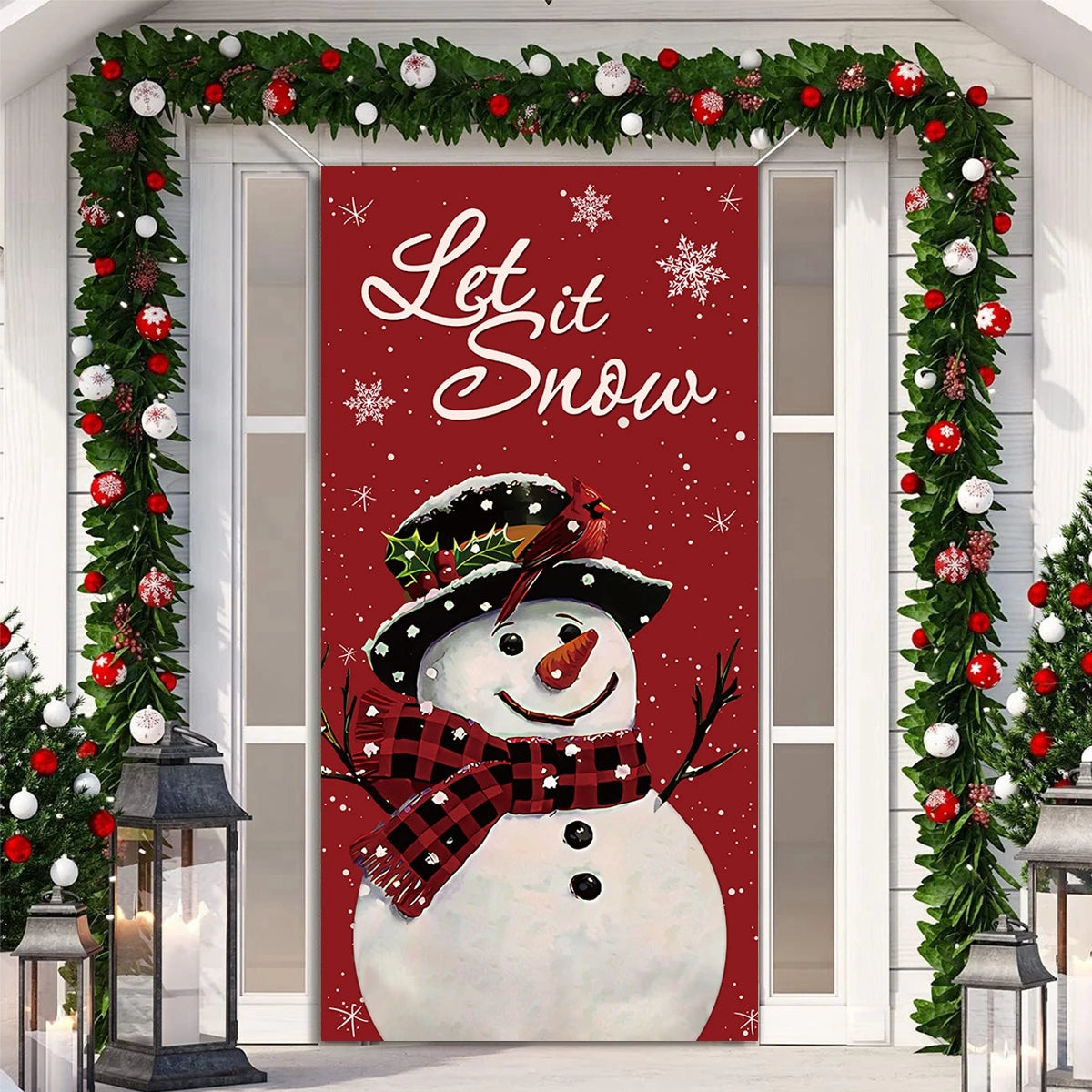 Christmas Hanging Flag Banner Door Decor Christmas Decoration 2024 For Home Christmas Ornaments Navidad Noel Gifts New Year 2025