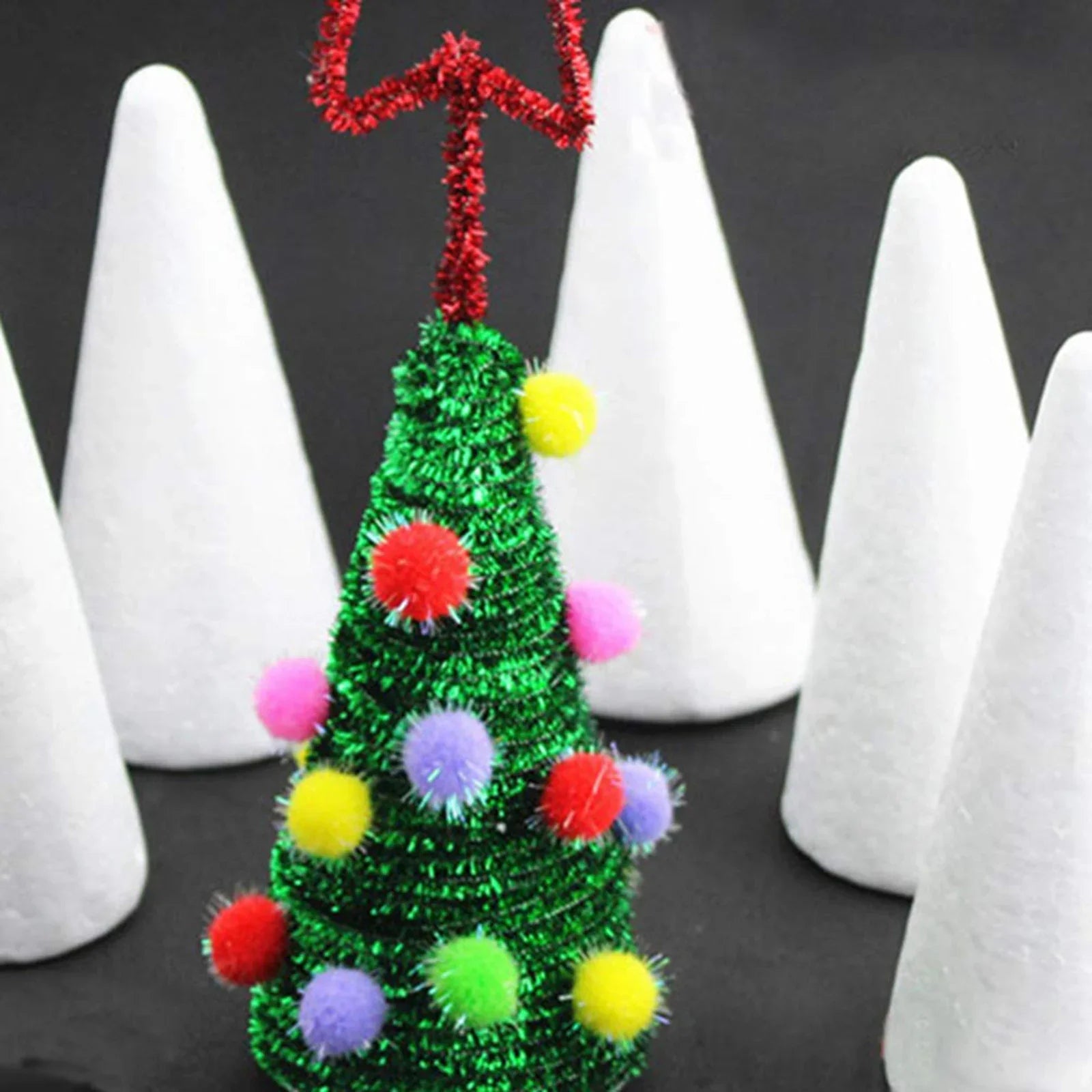 1pc Foam Cones Decorative Polystyrene Craft Christmas Tree Crafts Polystyrene Diy White Children Balls Floral Shapes Ornament