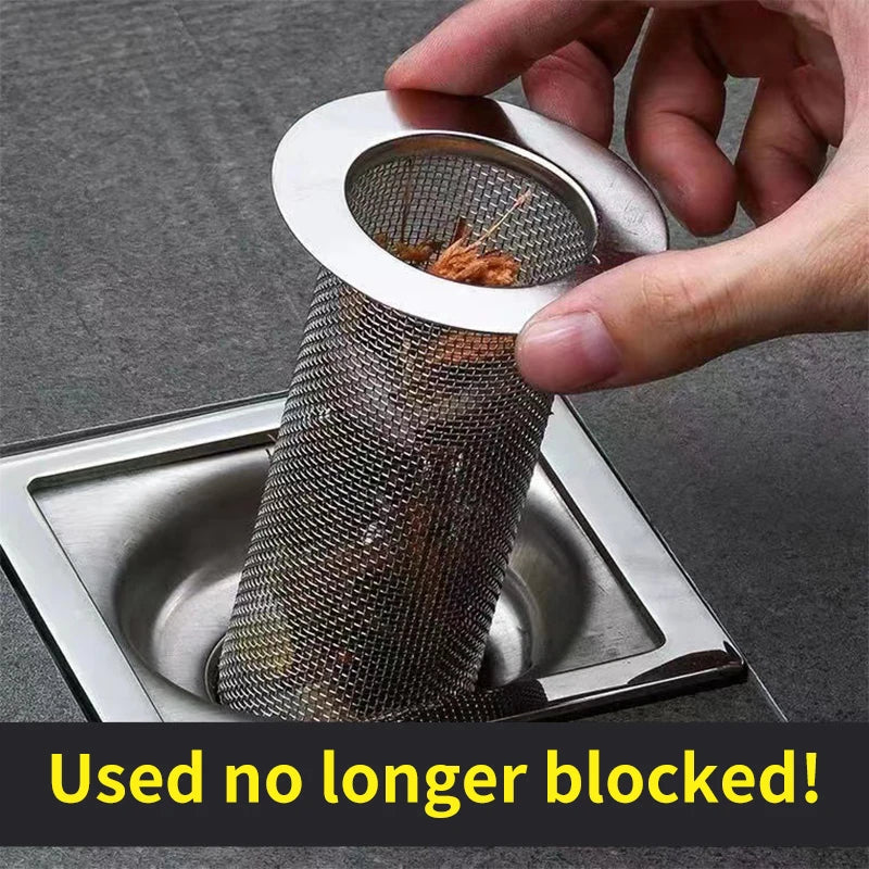 Stainless Steel Floor Drain Filter Mesh Sink Strainer Kitchen Bathroom Anti-clog Drains Bathtub Hair Catcher Shower Strainers