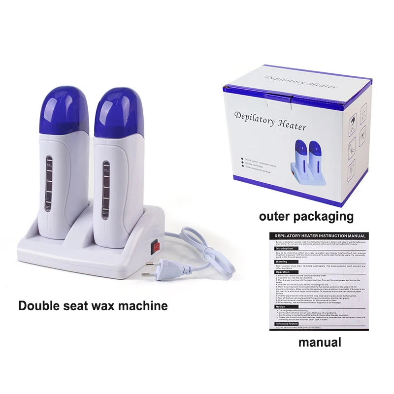 2024 New Double Seat Hair Removal Wax Therapy Machine 40w Power Fast Melting Heating Wax Therapy Instrument Hair Removal Device