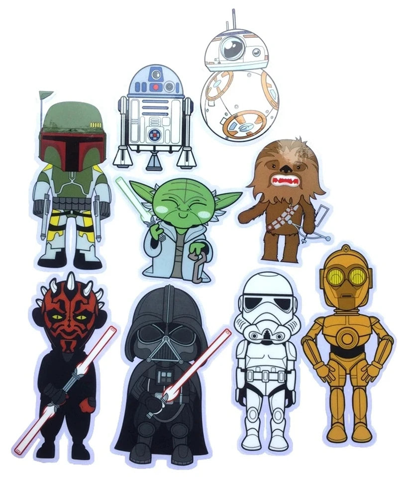 NEW MINISO Star Wars cartoon stickers the force awakens flat stickers for wall deco notebook water cup phone deco PVC stickers