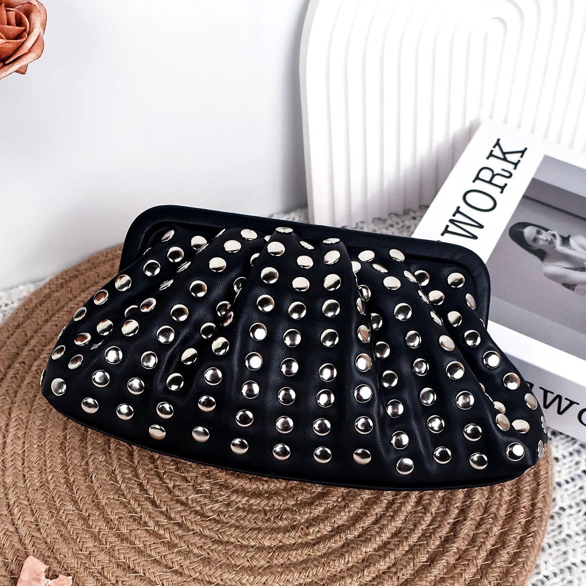 Fashion Rivet Women Handbags Clutch Bag Messenger Party Luxury Envelope Bags Designer Shoulder Handbag Evening Crossbody Bag