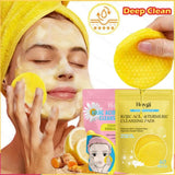 Turmeric Kojic Acid Cleansing Pads Facial Exfoliating Pads Sponges For Deep Cleansing Acne Scars Pores Daily Cleaning Skin Care