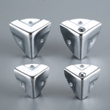 8pcs Metal Box Corners Protector 23/28mm Triangle Scalloped Code Pressed Bumps Decor Luggage Aluminum Suitcase Toolbox Speaker