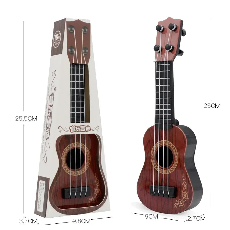 Mini Guitar 4 Strings Classical Ukulele Guitar Toy Musical Instruments for Kids Children Beginners Early Education Small Guitar