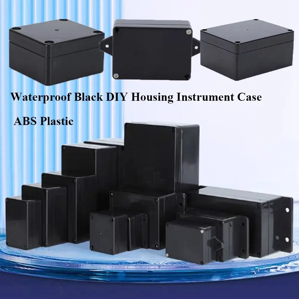 Waterproof DIY Housing Instrument Electronic Project Box ABS Plastic Black Power Box Three Layers Security Monitoring Case