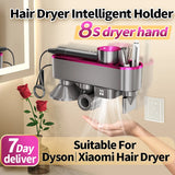 For Dyson Xiaomi Hair Dryer Shelf Wall Mounted Hair Dryer Rack Change Into Automatic Hand Dryer with Storage Box hanger