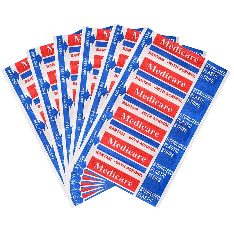 Medic Band Aid 100pcs/set Bandage Emergency First Aid Bandage Plaster Non-woven Fabric Waterproof Breathable Sterile Wound Paste