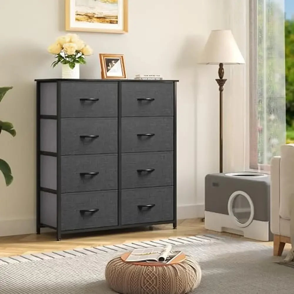 Bedroom Organizer Fabric Dresser 8-Drawer Chest Closet Living Room Storage