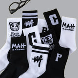 5/10 Pairs Letters Trend Cotton Socks Breathable Women Basketball Sports Socks Men High Quality All-match Student Mid-tube Socks