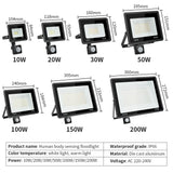 LED PIR Motion Sensor Floodlight AC 220V 200W 150W 100W 50W 30W 20W 10W Outdoor IP66 Waterproof LED Spotlight For Garden Square