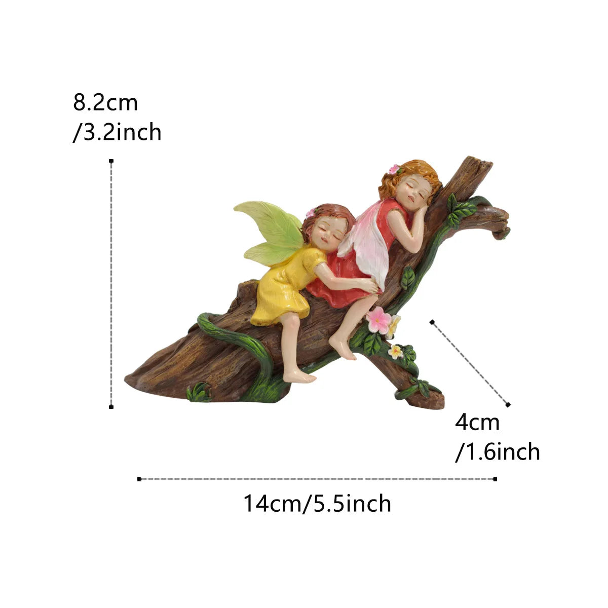 Sleeping Flower Fairy Statue Outdoor Courtyard Garden Resin Figurines For Flowerpot Flowerbed Home Decoration Cute Ornament Gift