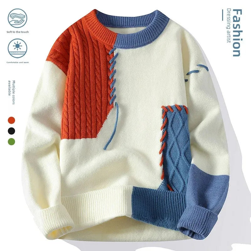 Knitted Top2024 Youth Autumn Winter Warm Base Sweater Quick Selling Foreign Trade Code Shipment Teenage Fleece Warm Pullovers